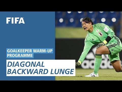 Diagonal backward lunge [Goalkeeper Warm-Up Programme]