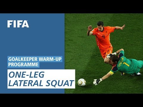 One leg lateral squat [Goalkeeper Warm-Up Programme]