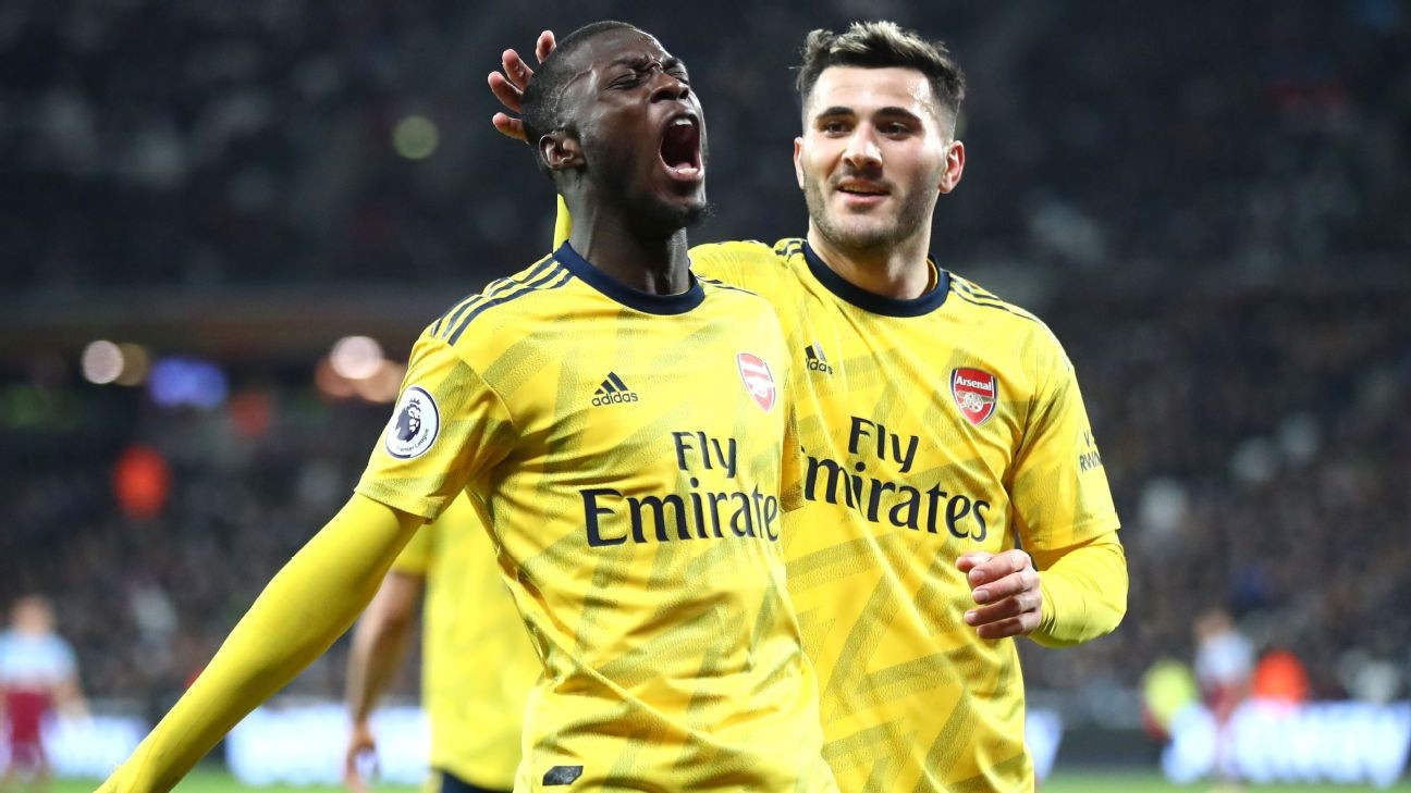 Pepe 8/10, Martinelli 7/10 as Arsenal rally for first win under Ljungberg
