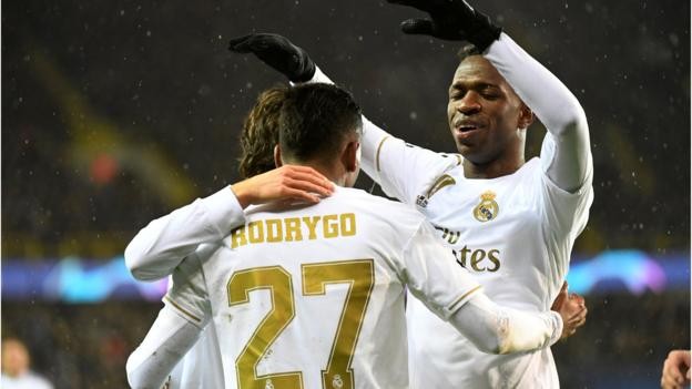 Club Bruges 1-3 Real Madrid: Brazilian teenagers give Real win
