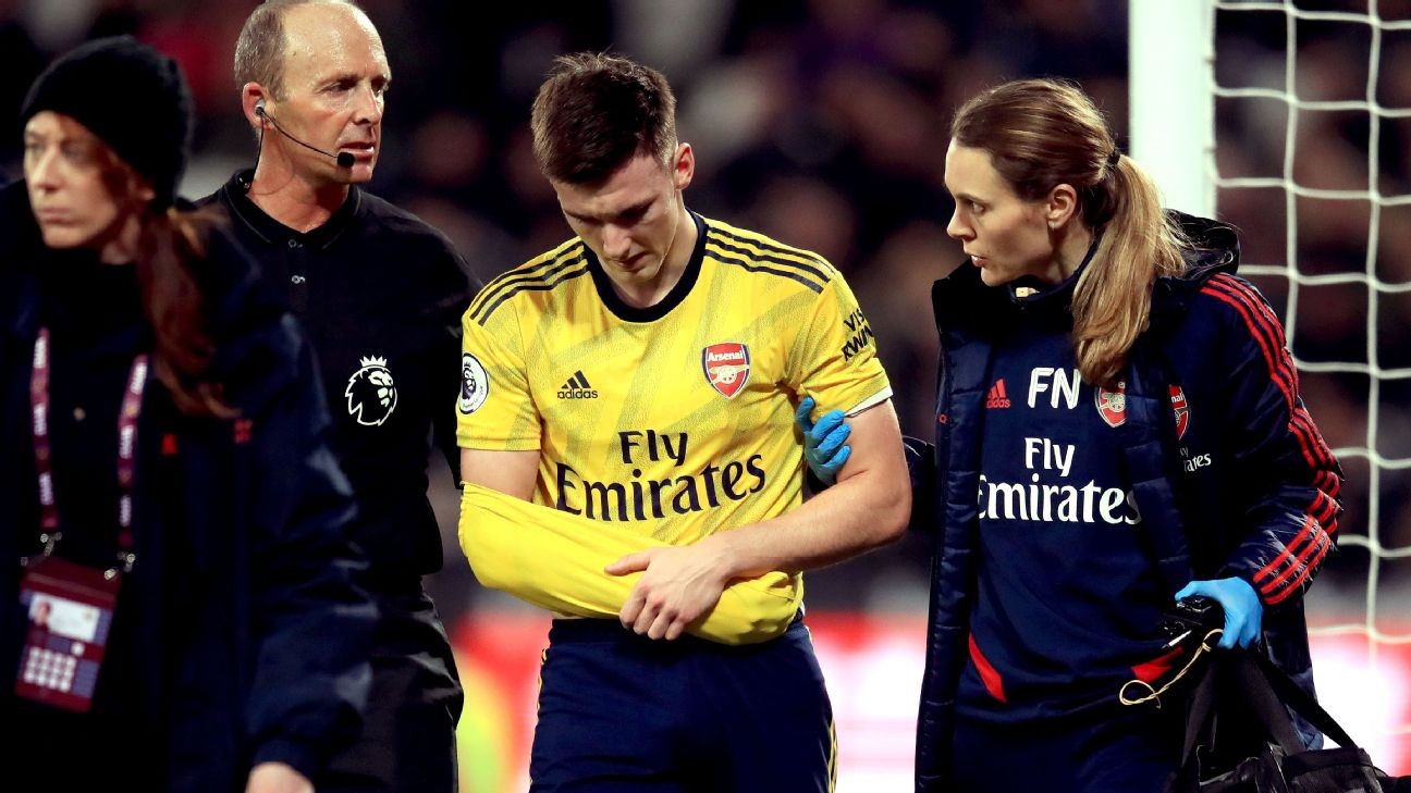 Arsenal defender Kieran Tierney out up to 3 months