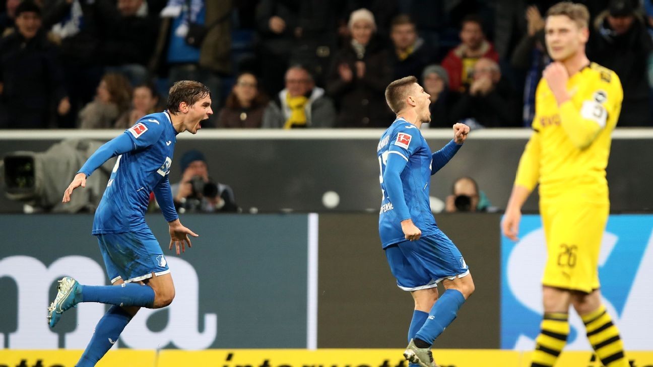 Hoffenheim stun Borussia Dortmund with late comeback win