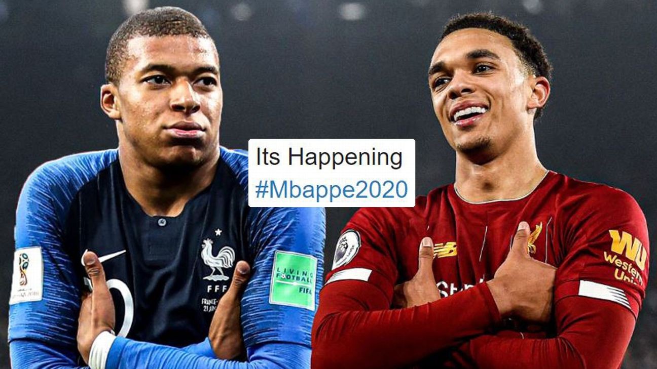 Liverpool's Trent Alexander-Arnold mimicking Mbappe has Reds fans dreaming PSG star is Anfield-bound
