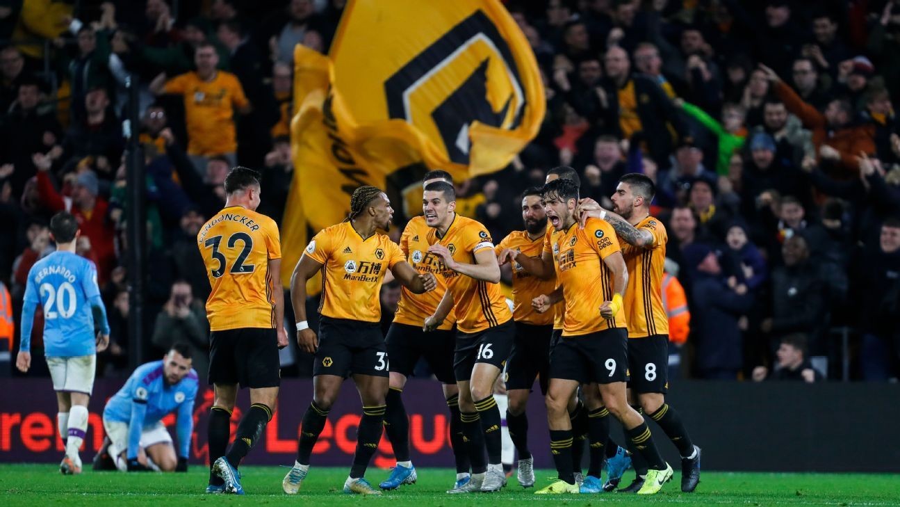 Wolves rally as 10-man Manchester City's title hopes take hit
