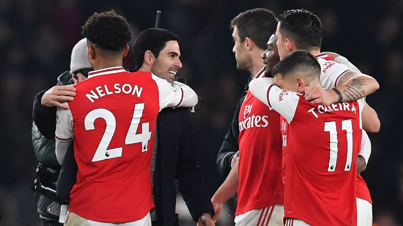 Arsenal's Mikel Arteta gets 9/10 in first win as Gunners' boss