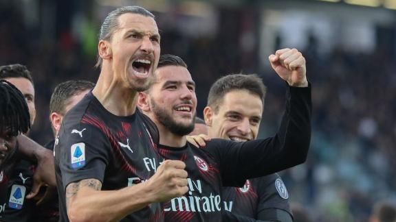 UPDATE 1-Soccer-Ibrahimovic winner lifts AC Milan gloom with victory at Cagliari