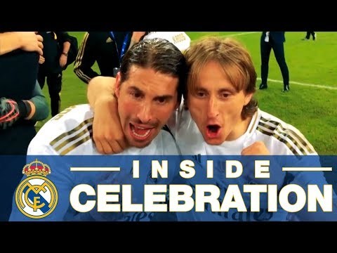 Celebrate with Zidane, Ramos, Modric & Real Madrid on the pitch after winning the Spanish Super Cup!