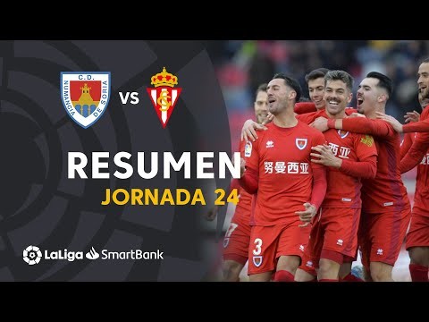 Resumen de CD Numancia vs Real Sporting (2-0)