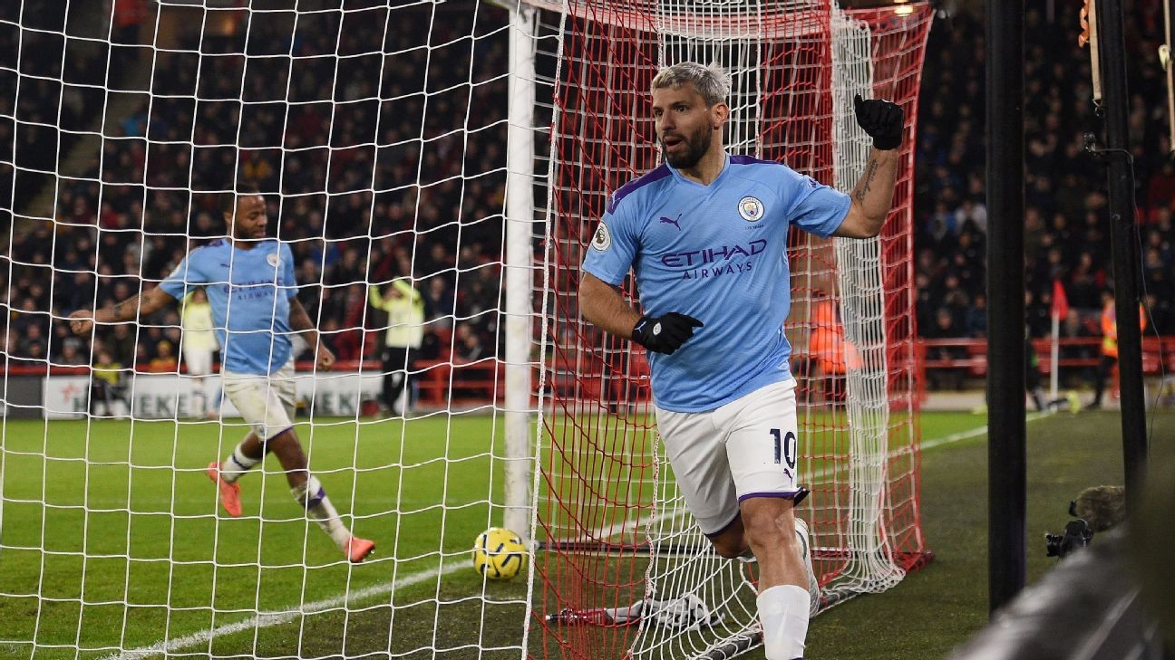 Jesus misses penalty, Aguero scores winner for Man City at Sheffield United