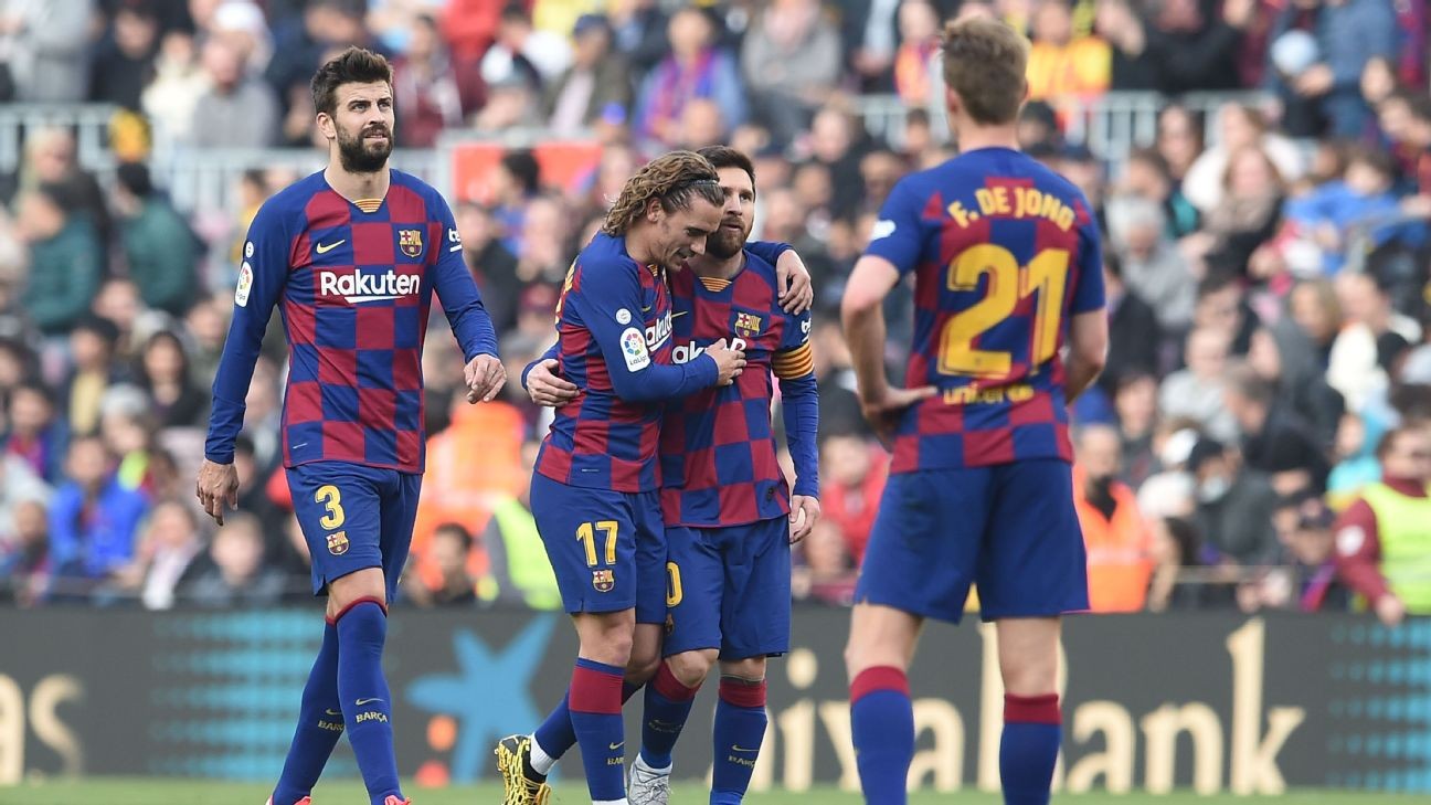 Barcelona's Messi scores 8/10 helping Griezmann end goal drought