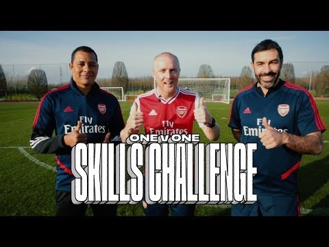 Theo Baker v Robert Pires v Gilberto Silva | 1 on 1 skills challenge at Arsenal training centre