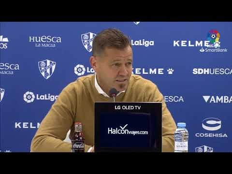 Rueda de prensa de  Manuel Mosquera tras el SD Huesca vs Extremadura UD (2-2)