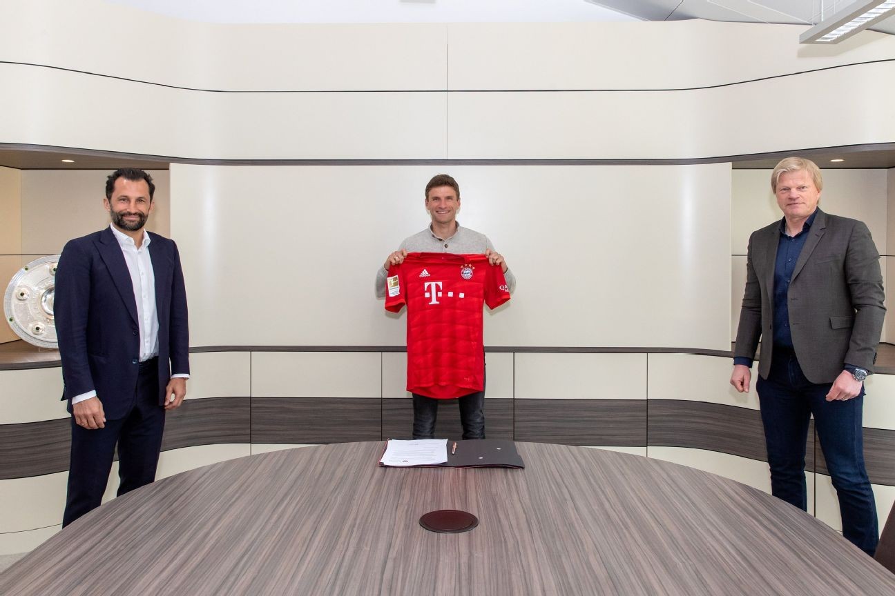 Coronavirus lockdown: Bayern Munich announce Muller contract while maintaining social distancing