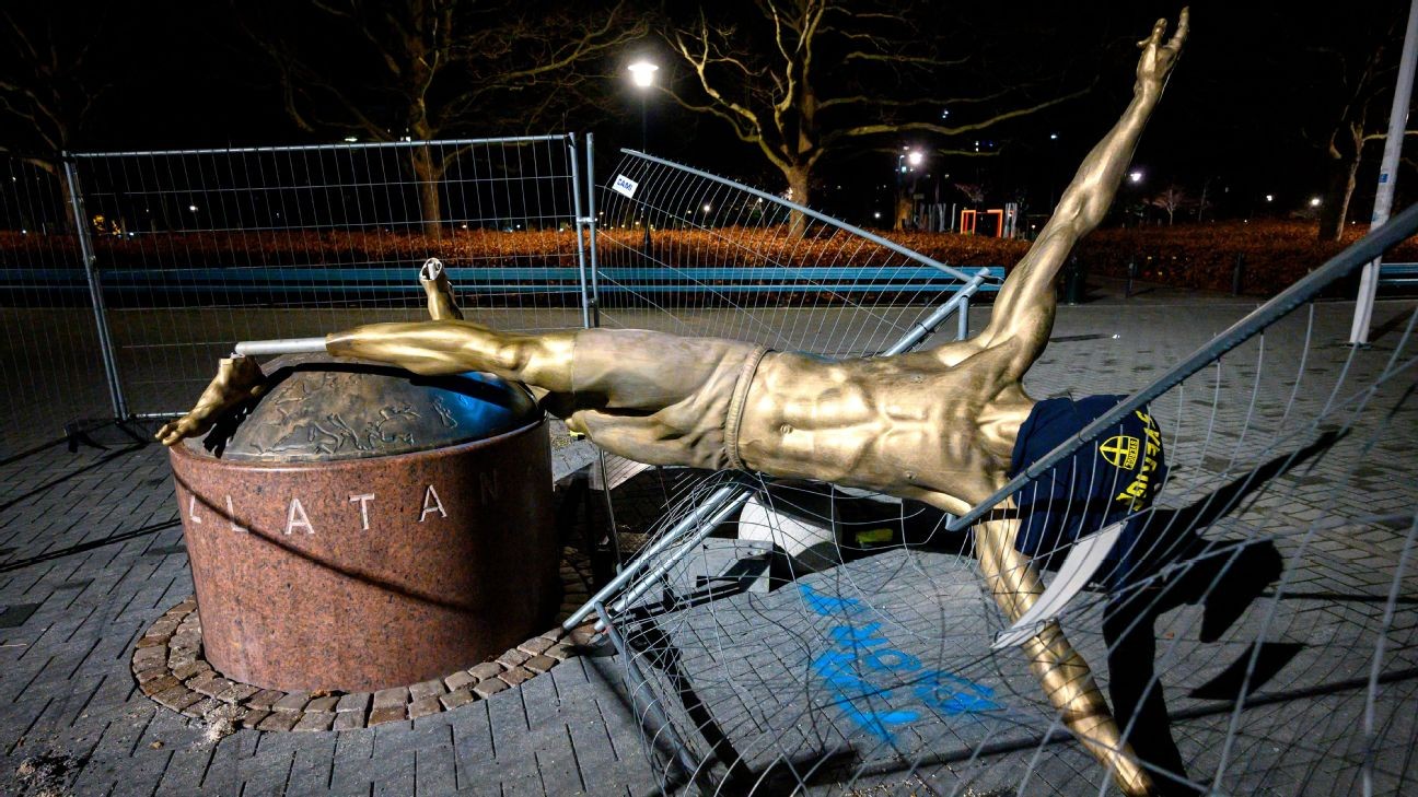 Zlatan Ibrahimovic statue to be relocated after repeated vandalism - reports