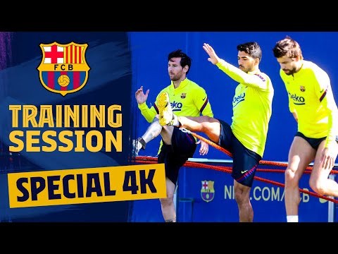 4K TRAINING SESSION with MESSI, PIQUÉ, GRIEZMANN & SQUAD