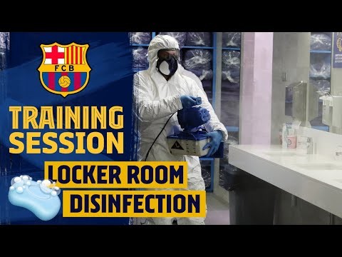 How BARÇA dressing rooms are DISINFECTED at Ciutat Esportiva Joan Gamper