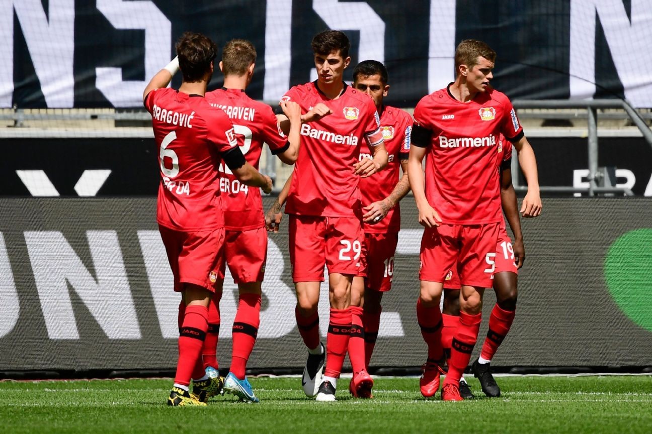 Havertz brace takes Leverkusen third in front of cardboard cutout fans