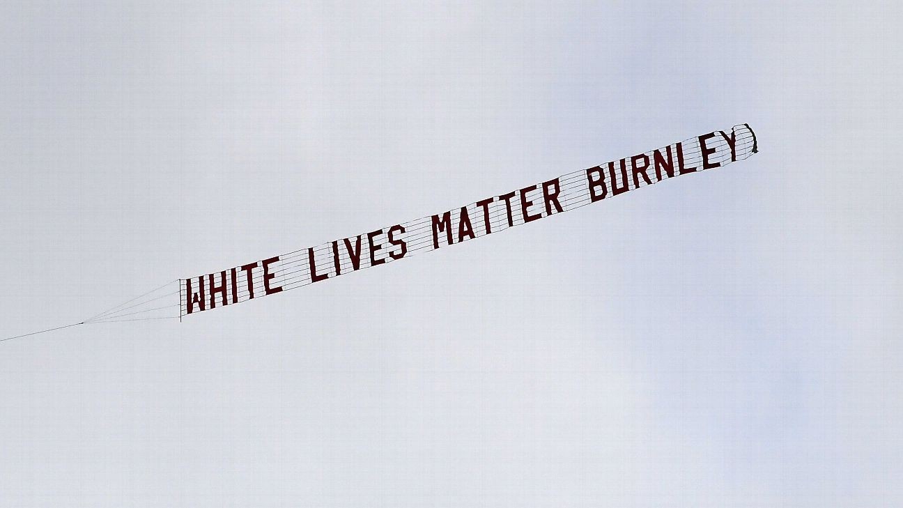 Burnley condemn 'White Lives Matter' banner