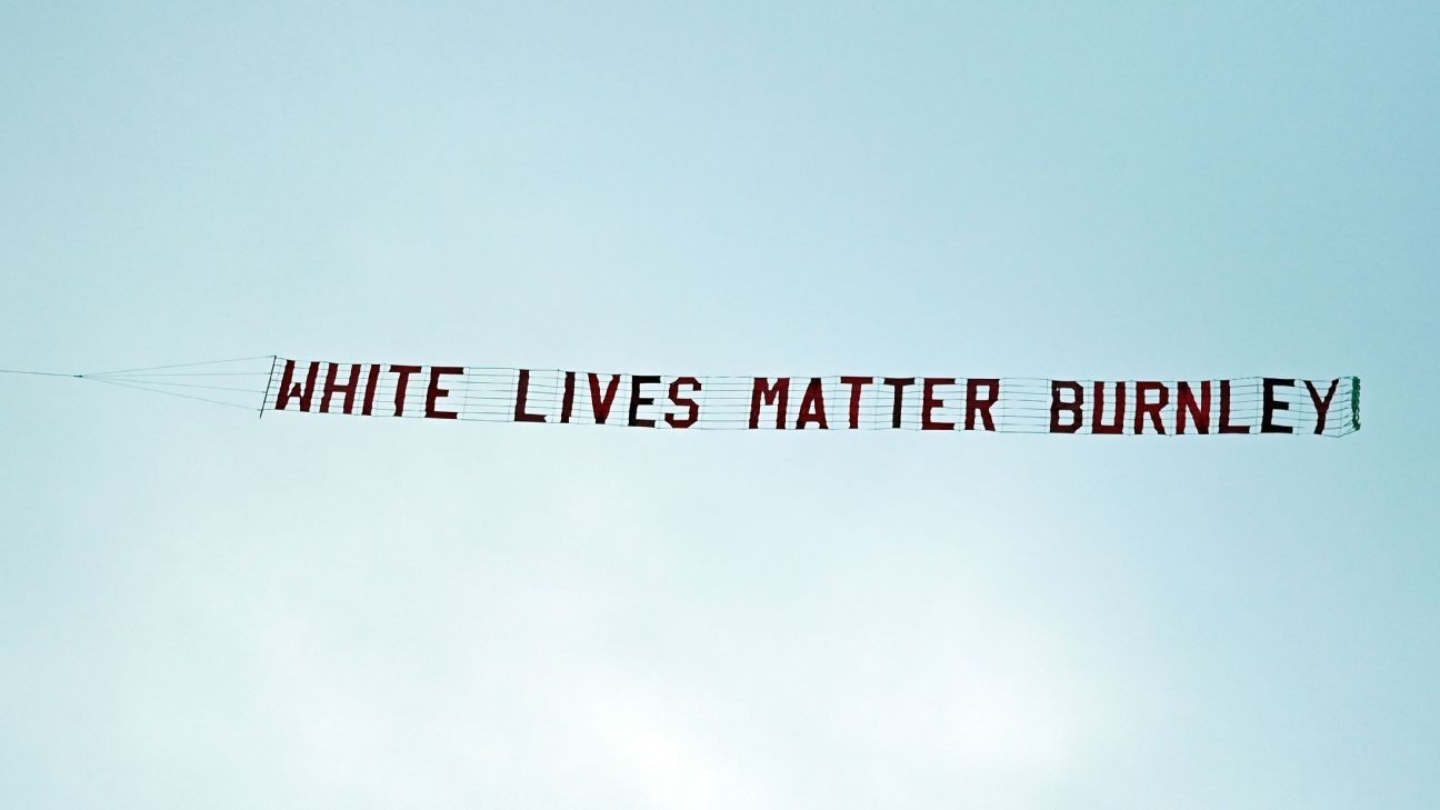 Burnley chair on banner: We'll root out racists