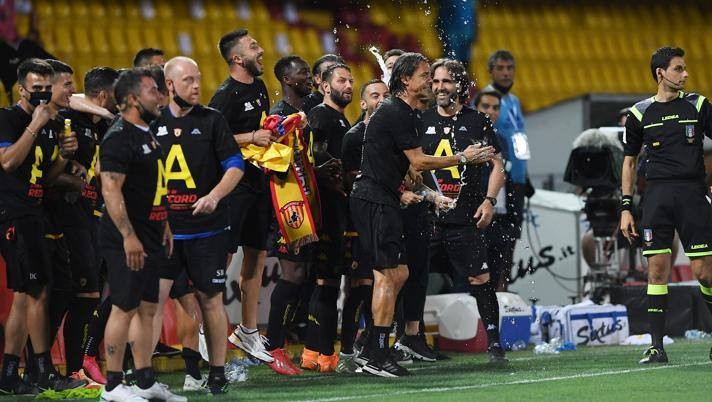 Inzaghi celebrates as record-breaking Benevento back in Serie A