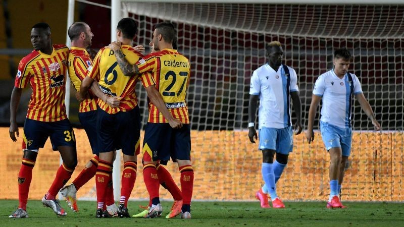 Patric sent off for biting as Lazio lose at Lecce