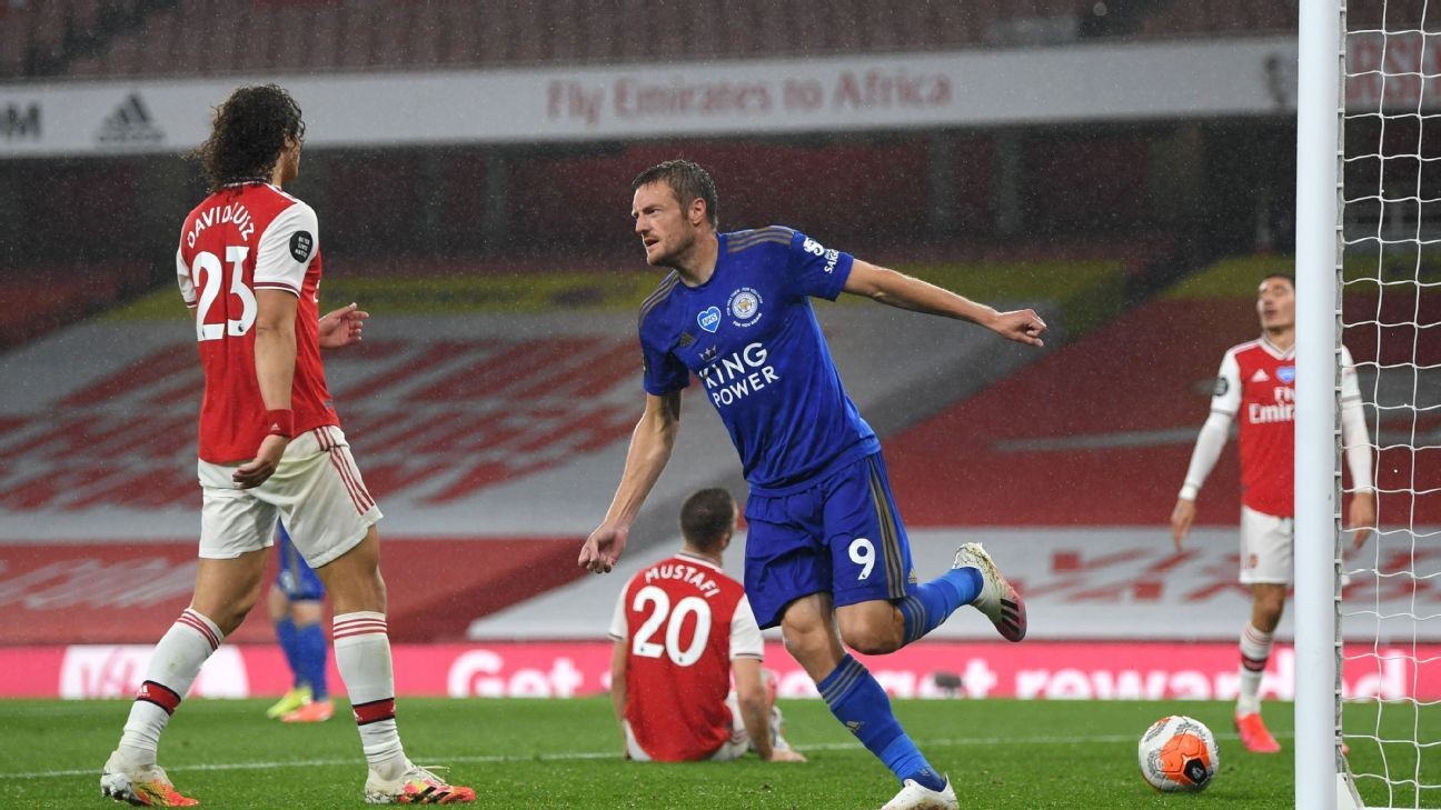 Vardy haunts Arsenal again, edging Leicester closer to UCL place