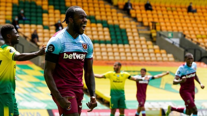 Antonio scores four goals to relegate Norwich