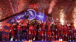 Liverpool lift Premier League trophy at Anfield