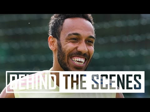 AUBAMEYANG WITH A WORLDIE! | Behind the scenes at Arsenal training centre