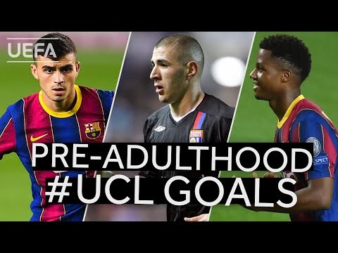 PEDRI, BENZEMA, ANSU FATI: #UCL goals scored by players before turning 18!!