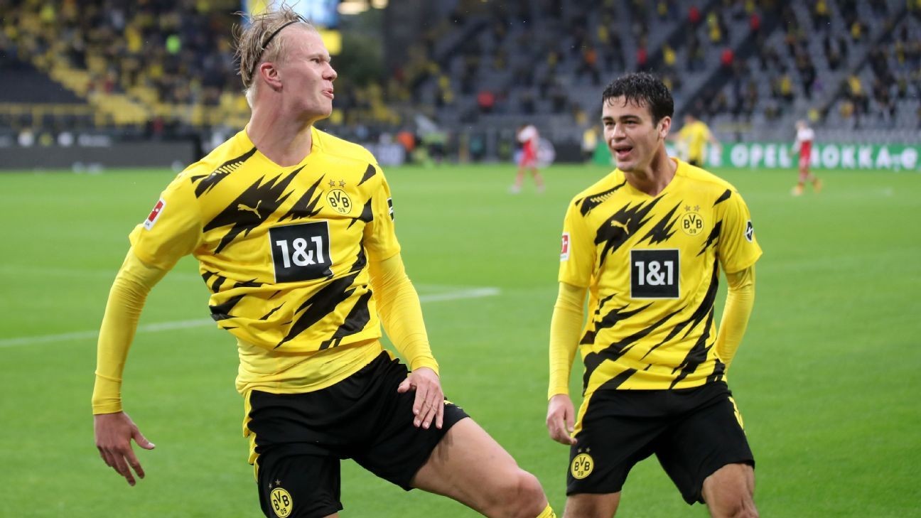 Haaland and Reyna transfer values rocket as Dortmund dominate top 10