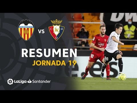 Resumen de Valencia CF vs CA Osasuna (1-1)