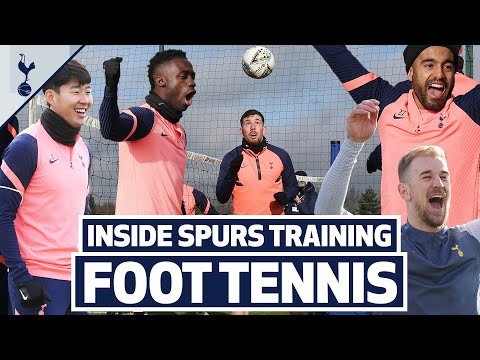 The MOST COMPETITIVE foot tennis match EVER? ????  6v6 to crown the Spurs foot tennis CHAMPIONS ?