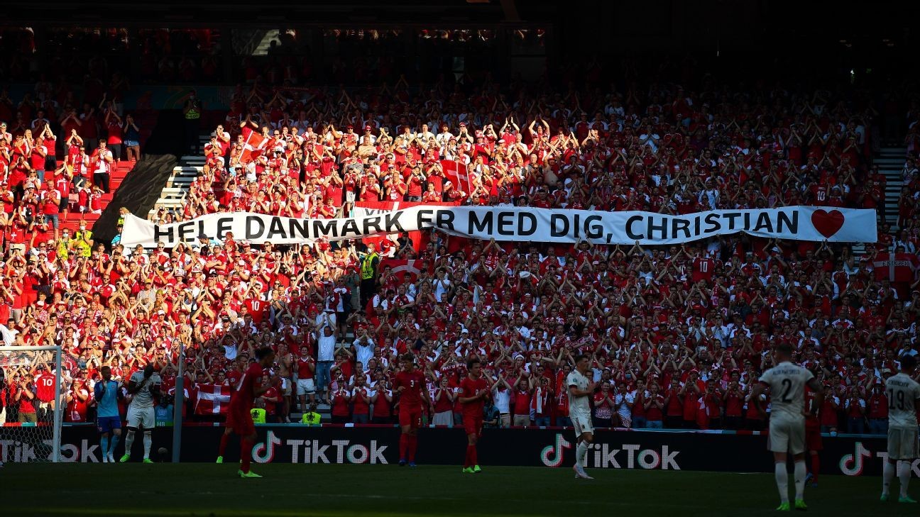 Denmark-Belgium paused to pay Eriksen tribute
