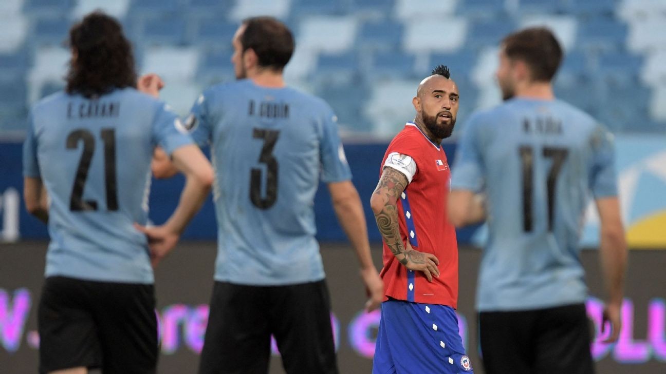 Chile, Uruguay play to Copa draw on Vidal's own goal