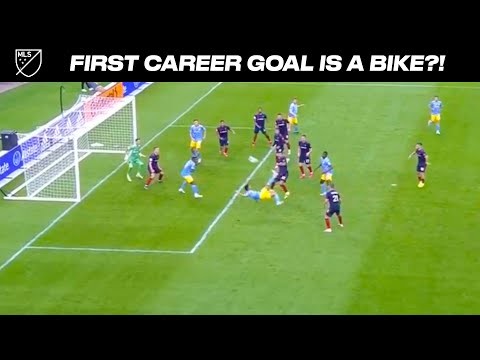 17 yr. old scores a bicycle kick goal as his 1st EVER professional goal