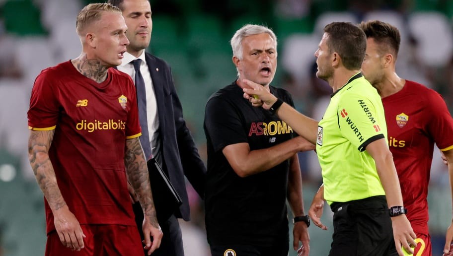 Jose Mourinho sent off as 8-man Roma fall to Real Betis