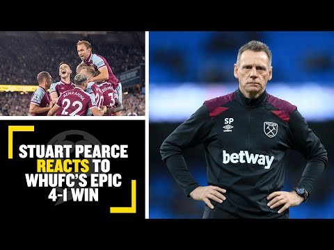 Stuart Pearce reacts to West Ham's EPIC 4-1 win against Leicester City