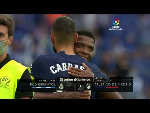 Resumen de RCD Espanyol vs Atlético de Madrid (1-2)