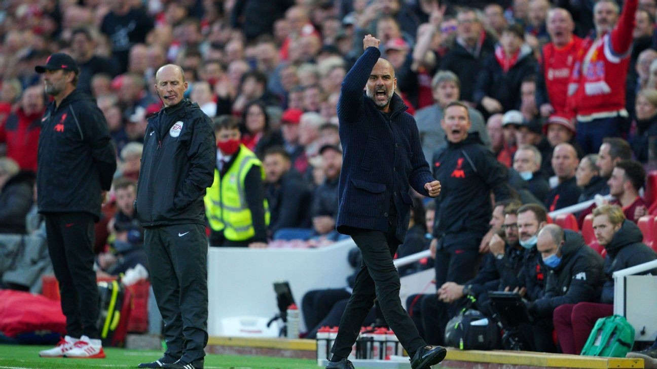 Source: Pep, City staff spat at in Anfield clash