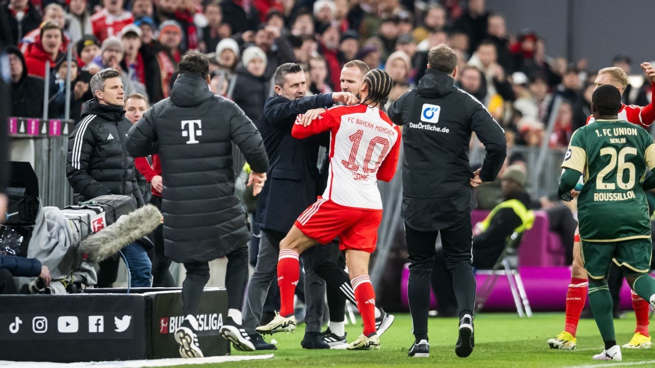 Berlin coach sent off for striking SanÃ© in face