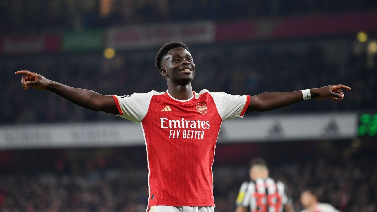 Arteta: Saka is 'going to fly' in title run-in