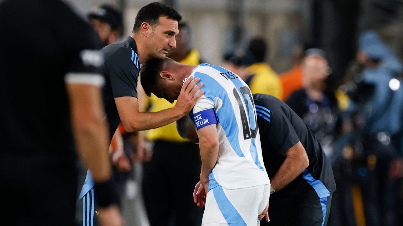 Argentina survive Messi scare, 'tough' Chile in win