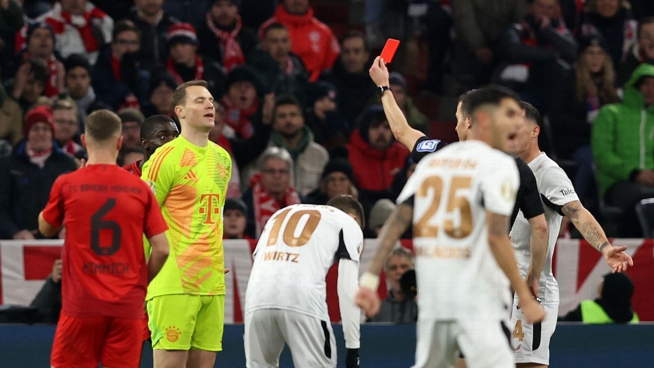 Neuer gets two-game ban after first-ever red card