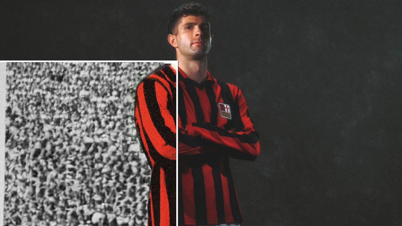 AC Milan's exquisite 125th anniversary retro kit unveiled by Pulisic