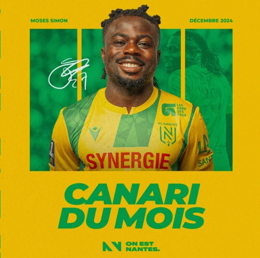 Simon named Nantes' Player of the Month for December