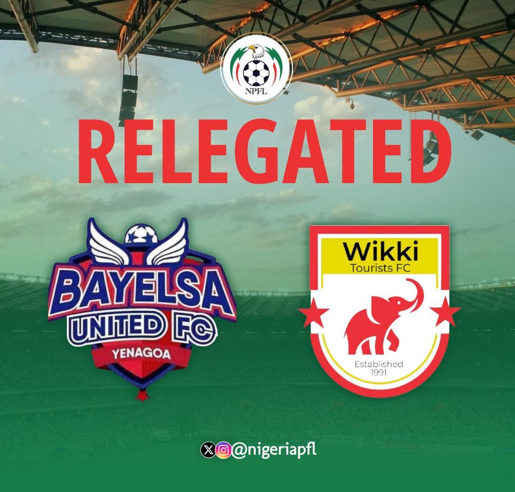 Bayelsa United, Wikki Tourist Relegated as NPFL Title Race Goes to Final Day