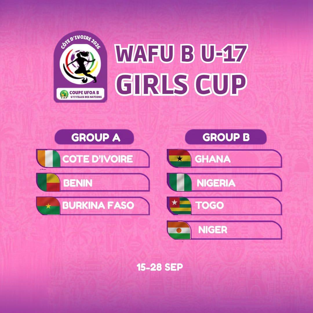 Flamingos Draw Ghana, Togo, Niger in WAFU-B U-17 Girls Cup