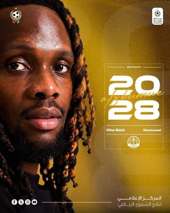 Olisa Ndah Completes Move to Libyan Club Al Shomooa